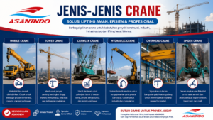 jenis-jenis crane yang digunakan untuk proyek konstruksi dan industri di Indonesia