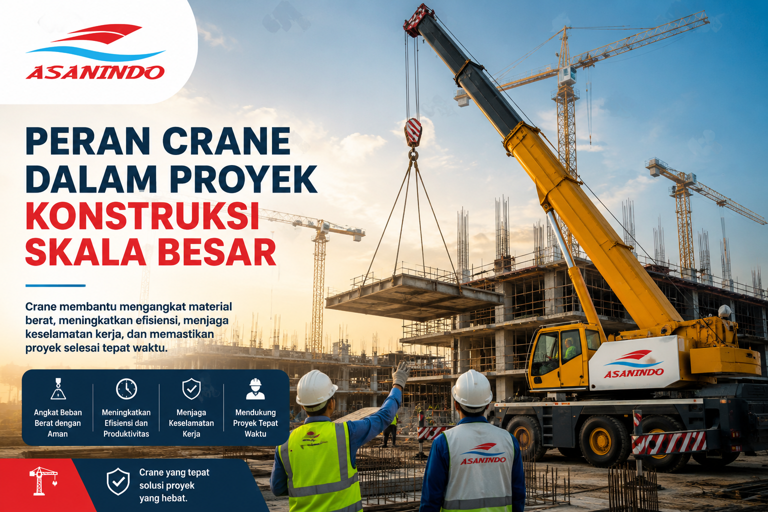 Peran Crane dalam Proyek konstruksi skala besar untuk pengangkatan material berat