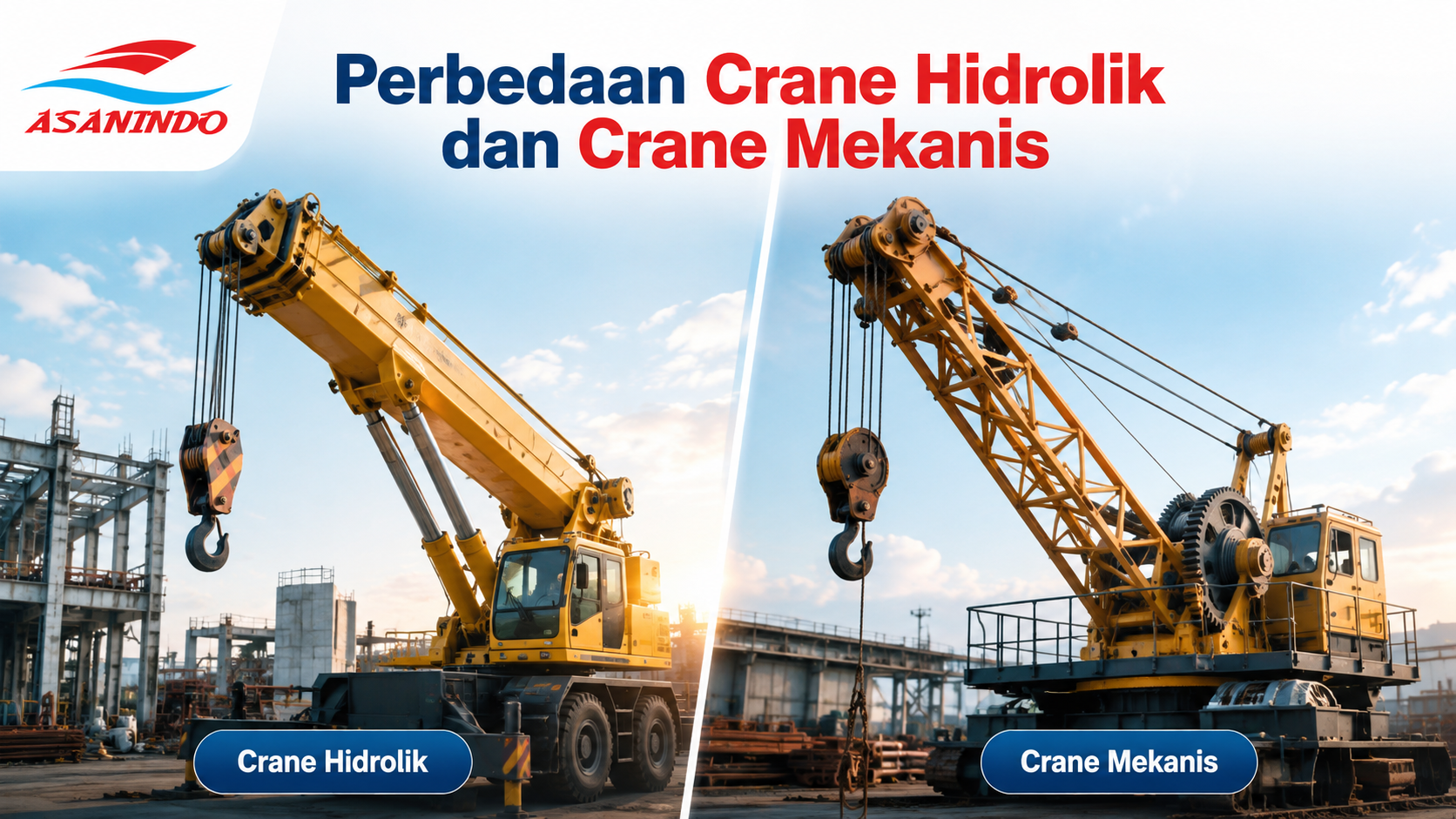 Perbedaan Crane Hidrolik dan Crane Mekanis untuk pekerjaan konstruksi.