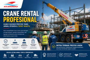 Crane rental profesional Asanindo dengan mobile crane dan operator bersertifikat untuk mendukung proyek konstruksi yang aman, efisien, dan tepat waktu di Indonesia.